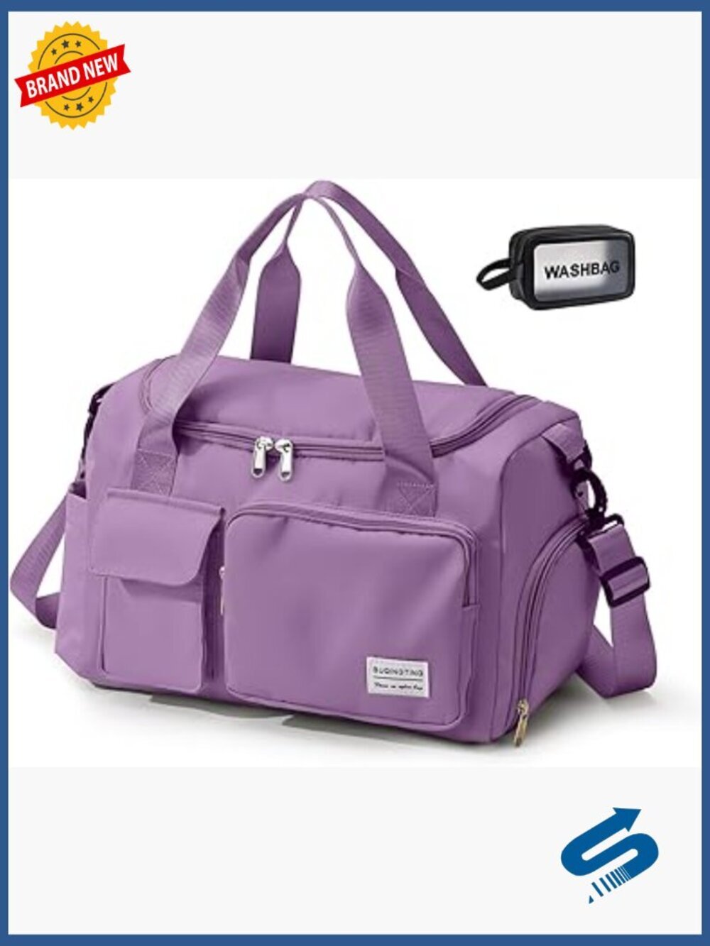 Small Gym Bag for Women - Travel Duffel with Shoe Compartment